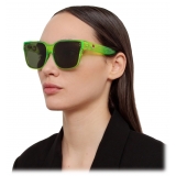 Linda Farrow - Occhiali da Sole Oversize Rui in Lime Neon - LFL1467C3SUN - Linda Farrow Eyewear