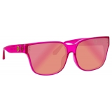 Linda Farrow - Occhiali da Sole Oversize Rui in Rosa Neon - LFL1467C2SUN - Linda Farrow Eyewear