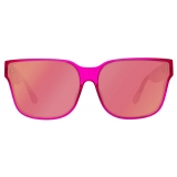 Linda Farrow - Occhiali da Sole Oversize Rui in Rosa Neon - LFL1467C2SUN - Linda Farrow Eyewear