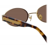 Linda Farrow - Occhiali da Sole Ovali Sadie in Oro Chiaro - LFL1469C3SUN - Linda Farrow Eyewear