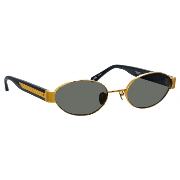 Linda Farrow - Sadie Oval Sunglasses in Yellow Gold - LFL1469C1SUN - Linda Farrow Eyewear