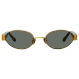 Linda Farrow - Sadie Oval Sunglasses in Yellow Gold - LFL1469C1SUN - Linda Farrow Eyewear