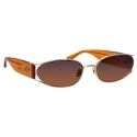 Linda Farrow - Shelby Cat Eye Sunglasses in Light Gold and Dusk - LFL1157C6SUN - Linda Farrow Eyewear