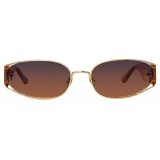 Linda Farrow - Occhiali da Sole Shelby Cat Eye in Oro Chiaro e Crepuscolo - LFL1157C6SUN - Linda Farrow