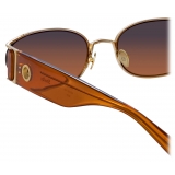 Linda Farrow - Shelby Cat Eye Sunglasses in Light Gold and Dusk - LFL1157C6SUN - Linda Farrow Eyewear