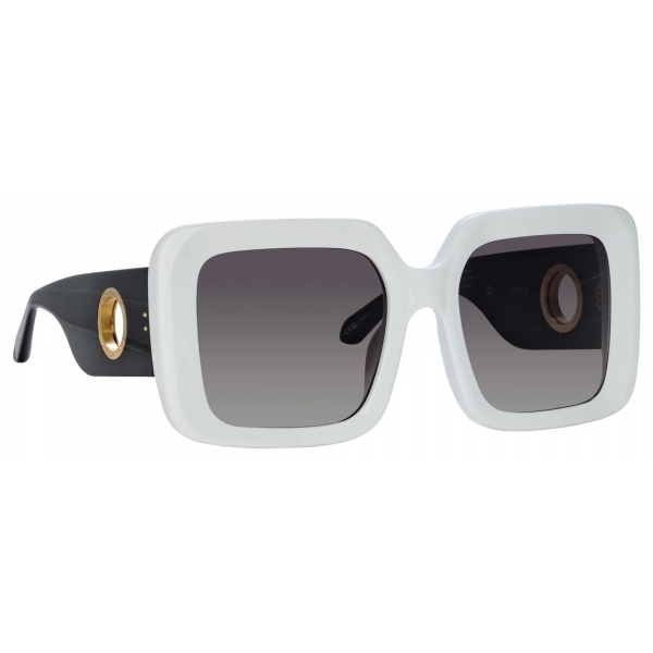 Linda Farrow - Shelly Oversize Sunglasses in White - LFL1464C5SUN - Linda Farrow Eyewear