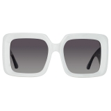 Linda Farrow - Shelly Oversize Sunglasses in White - LFL1464C5SUN - Linda Farrow Eyewear