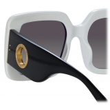 Linda Farrow - Shelly Oversize Sunglasses in White - LFL1464C5SUN - Linda Farrow Eyewear