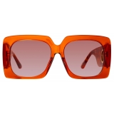 Linda Farrow - Occhiali da Sole Sierra Oversized in Ambra - Linda Farrow Eyewear