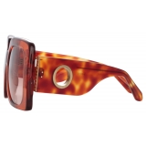 Linda Farrow - Sierra Oversized Sunglasses in Amber - Linda Farrow Eyewear