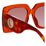 Linda Farrow - Sierra Oversized Sunglasses in Amber - Linda Farrow Eyewear