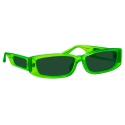 Linda Farrow - Occhiali da Sole Rettangolari Talita in Lime Neon - LFL1419C8SUN - Linda Farrow Eyewear