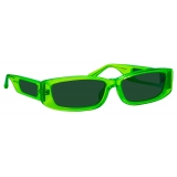 Linda Farrow - Occhiali da Sole Rettangolari Talita in Lime Neon - LFL1419C8SUN - Linda Farrow Eyewear