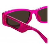 Linda Farrow - Occhiali da Sole Rettangolari Talita in Rosa Neon - LFL1419C7SUN - Linda Farrow Eyewear