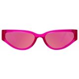 Linda Farrow - Occhiali da Sole Tomie Cat Eye in Rosa Neon - LFL1426C4SUN - Linda Farrow Eyewear