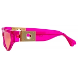 Linda Farrow - Occhiali da Sole Tomie Cat Eye in Rosa Neon - LFL1426C4SUN - Linda Farrow Eyewear