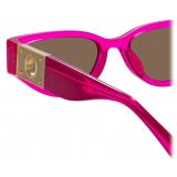 Linda Farrow - Occhiali da Sole Tomie Cat Eye in Rosa Neon - LFL1426C4SUN - Linda Farrow Eyewear