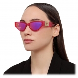 Linda Farrow - Occhiali da Sole Tomie Cat Eye in Rosa Neon - LFL1426C4SUN - Linda Farrow Eyewear