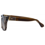 Linda Farrow - Yoan Angular Sunglasses in Caramel Horn - LFL1482C4SUN - Linda Farrow Eyewear