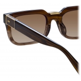 Linda Farrow - Occhiali da Sole Yoan Angolare in Corno Caramello - LFL1482C4SUN - Linda Farrow Eyewear