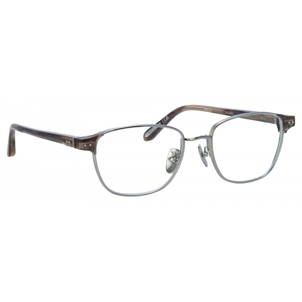 Linda Farrow - Occhiali da Vista Alvar D-Frame in Corno Grigio - LFL1487C3OPT - Linda Farrow Eyewear