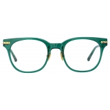 Linda Farrow - Arch D-Frame Optical Glasses in Bottle Green (Asian Fit) - LF83AC3OPT - Linda Farrow