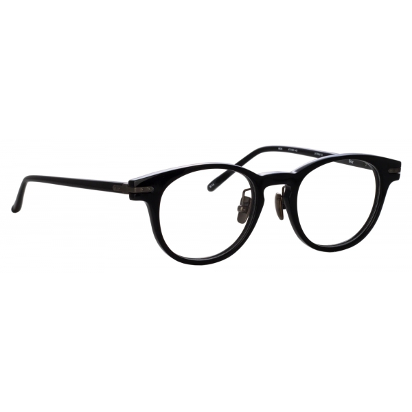 Linda Farrow - Bay D-Frame Optical Glasses in Black and Nickel (Asian Fit) - Linda Farrow Eyewear