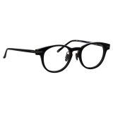 Linda Farrow - Bay D-Frame Optical Glasses in Black and Nickel (Asian Fit) - Linda Farrow Eyewear