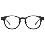 Linda Farrow - Bay D-Frame Optical Glasses in Black and Nickel (Asian Fit) - Linda Farrow Eyewear