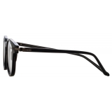 Linda Farrow - Bay D-Frame Optical Glasses in Black and Nickel (Asian Fit) - Linda Farrow Eyewear