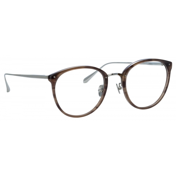 Linda Farrow - Occhiali da Vista Calthorpe Ovali in Corno Grigio - LFL251C94OPT - Linda Farrow Eyewear