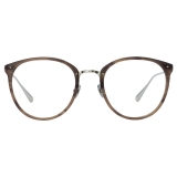 Linda Farrow - Calthorpe Oval Optical Glasses in Grey Horn - LFL251C94OPT - Linda Farrow Eyewear