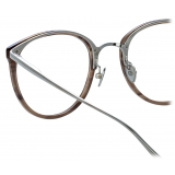 Linda Farrow - Calthorpe Oval Optical Glasses in Grey Horn - LFL251C94OPT - Linda Farrow Eyewear