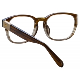 Linda Farrow - Carlos D-Frame Optical Glasses in Caramel Horn - LFL1412C3OPT - Linda Farrow Eyewear