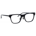 Linda Farrow - Cove D-Frame Optical Glasses in Black and Matt Nickel (Asian Fit) - LF81AC5OPT - Linda