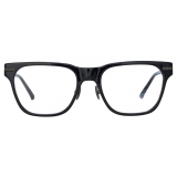 Linda Farrow - Cove D-Frame Optical Glasses in Black and Matt Nickel (Asian Fit) - LF81AC5OPT - Linda