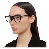 Linda Farrow - Cove D-Frame Optical Glasses in Black and Matt Nickel (Asian Fit) - LF81AC5OPT - Linda