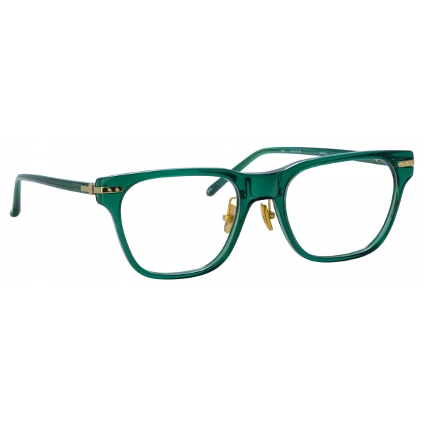 Linda Farrow - Cove D-Frame Optical Glasses in Bottle Green (Asian Fit) - LF81AC4OPT - Linda Farrow