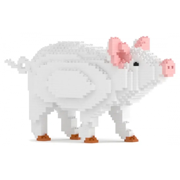 Jekca - Pig 01 - Big - Lego - Scultura - Costruzione - 4D - Animali di Mattoncini - Toys