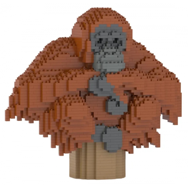 Jekca - Orangutan 01 - Big - Lego - Scultura - Costruzione - 4D - Animali di Mattoncini - Toys