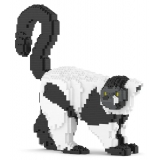 Jekca - Black and White Lemur 01 - Big - Lego - Sculpture - Construction - 4D - Brick Animals - Toys