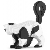 Jekca - Black and White Lemur 01 - Big - Lego - Sculpture - Construction - 4D - Brick Animals - Toys