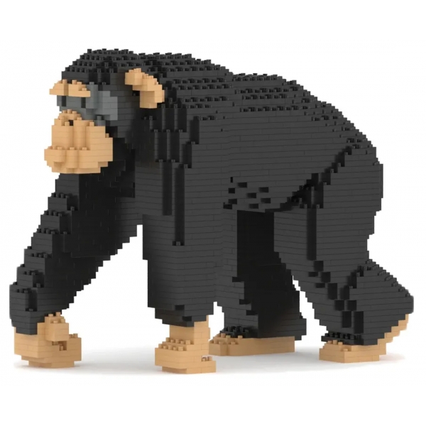 Jekca - Chimpanzee 02 - Big - Lego - Scultura - Costruzione - 4D - Animali di Mattoncini - Toys