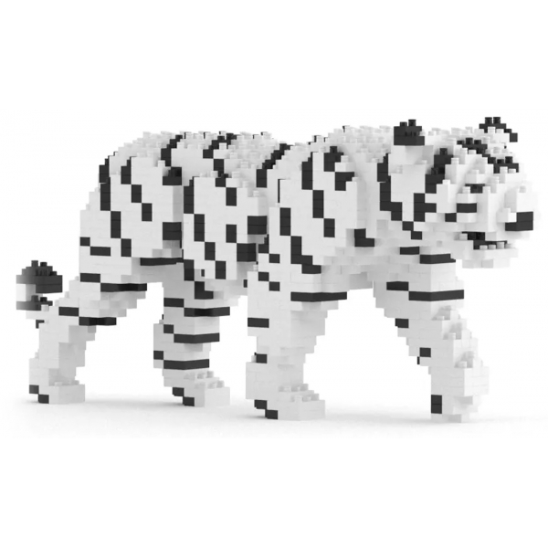 Jekca - White Tiger 01 - Big - Lego - Sculpture - Construction - 4D - Brick Animals - Toys