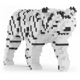 Jekca - White Tiger 01 - Big - Lego - Sculpture - Construction - 4D - Brick Animals - Toys