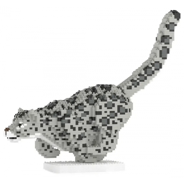 Jekca - Snow Leopard 01 - Big - Lego - Scultura - Costruzione - 4D - Animali di Mattoncini - Toys