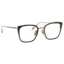 Linda Farrow - Hans Square Optical Glasses in Light Gold - LFL1485C3OPT - Linda Farrow Eyewear