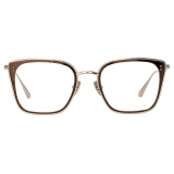 Linda Farrow - Hans Square Optical Glasses in Light Gold - LFL1485C3OPT - Linda Farrow Eyewear