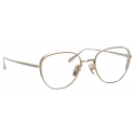 Linda Farrow - Hardy Oval Optical Glasses in Light Gold - LFL1503C6OPT - Linda Farrow Eyewear