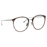 Linda Farrow - Kings Oversized Optical Glasses in Grey Horn - LFL747C38OPT - Linda Farrow Eyewear